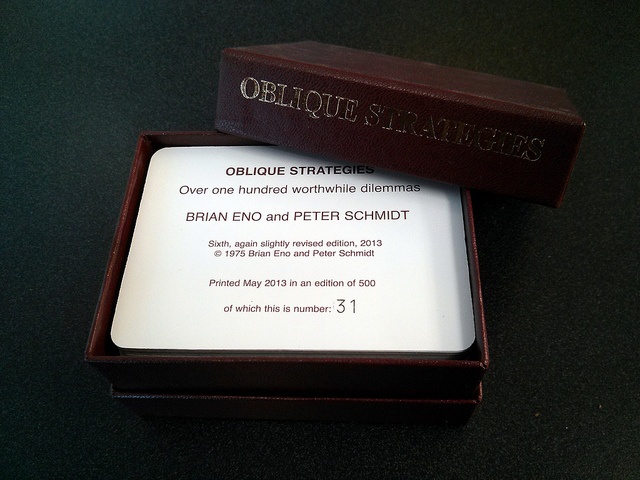 Brian Eno Oblique strategies cards