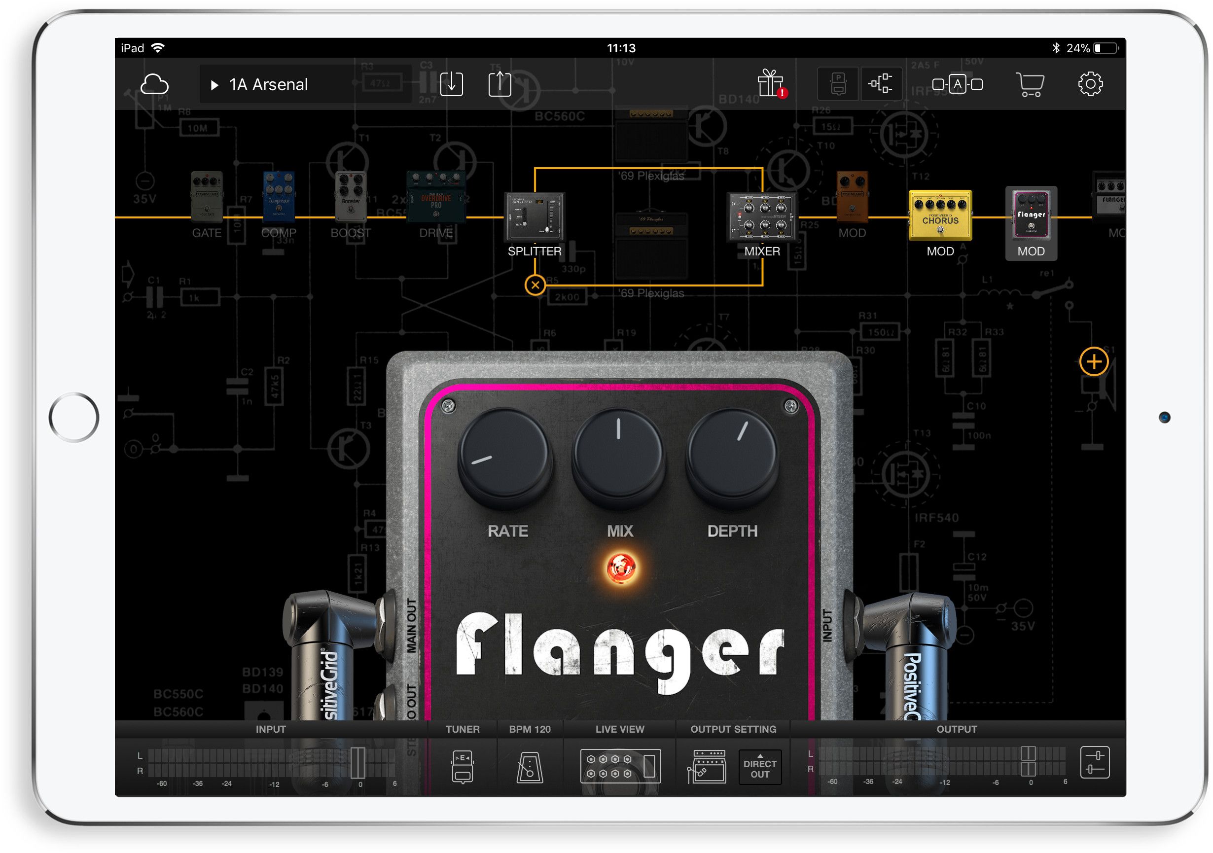 Guitar Pedals for iPad Live Music Set Up